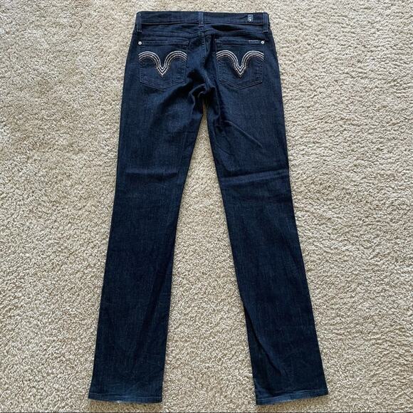 7 Dark Wash Straight Leg Jeans 29 - Picture 4 of 13